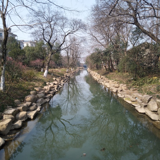 2017春游, 河流, 小溪, 绿水, 倒影, 树影